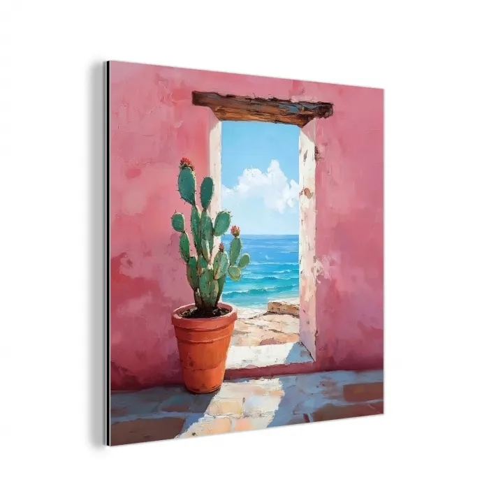 Zee - Roze - Cactus aluminium wit klein -3d