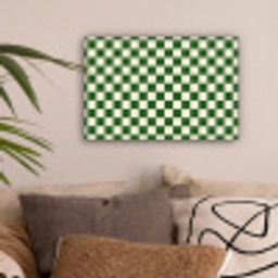 Schaakbord - Patroon - Groen canvas 2cm klein 34 -sfeer1
