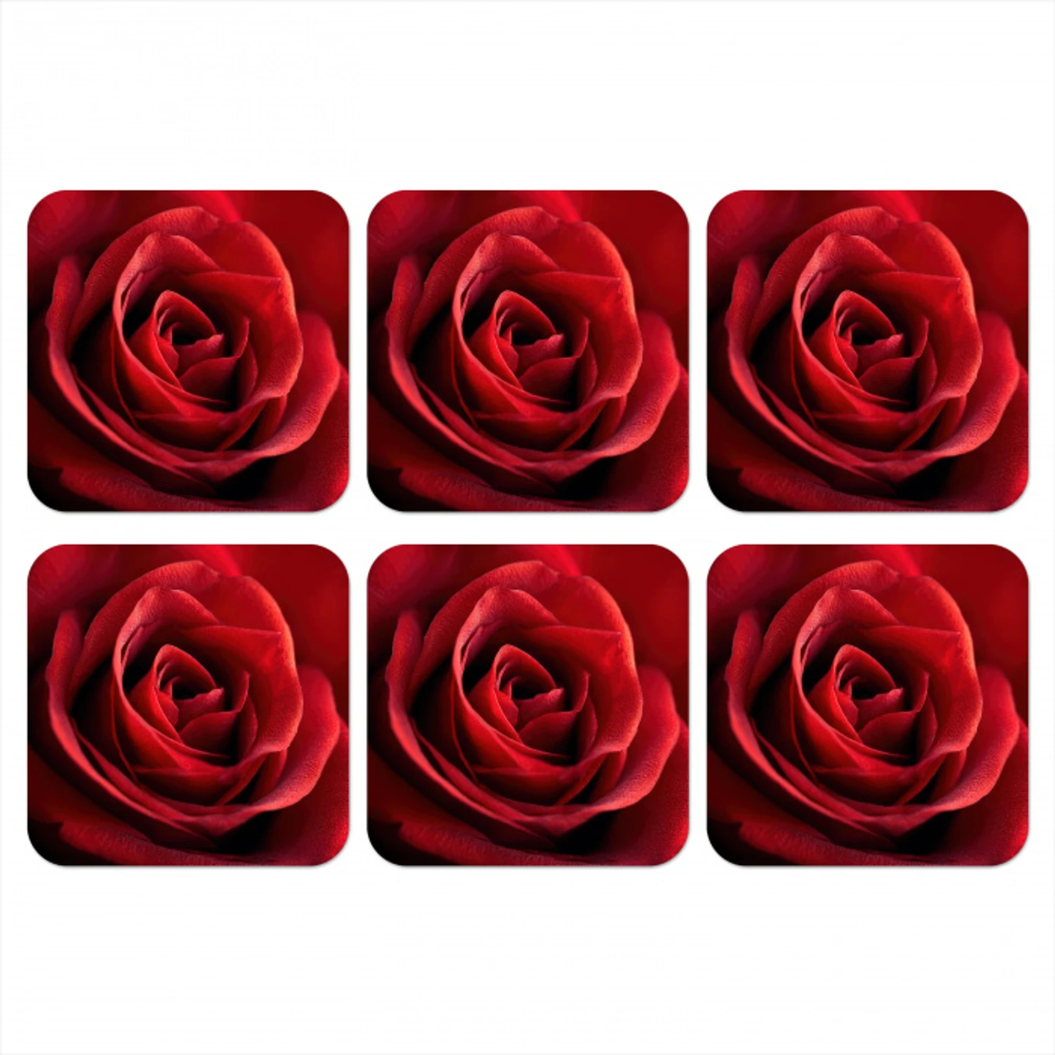 Rood - Roos - Romantisch onderzetter kurk middel -3d