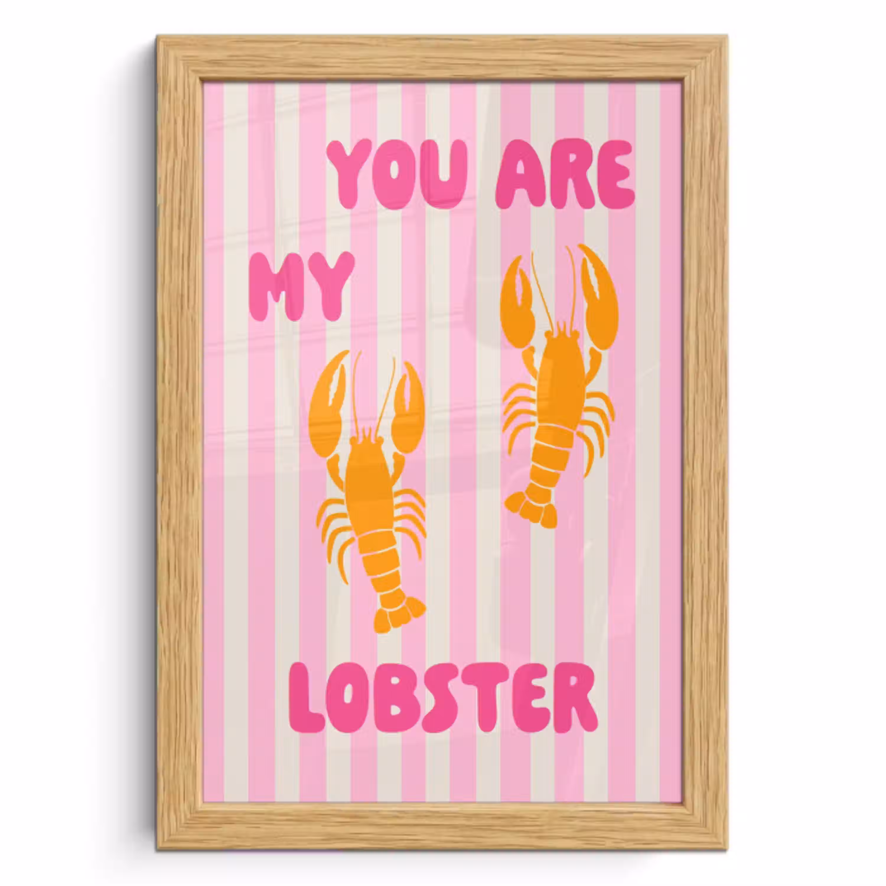 Lobster - Love - Valentijn fotolijst eiken zonder passe partout klein -3d