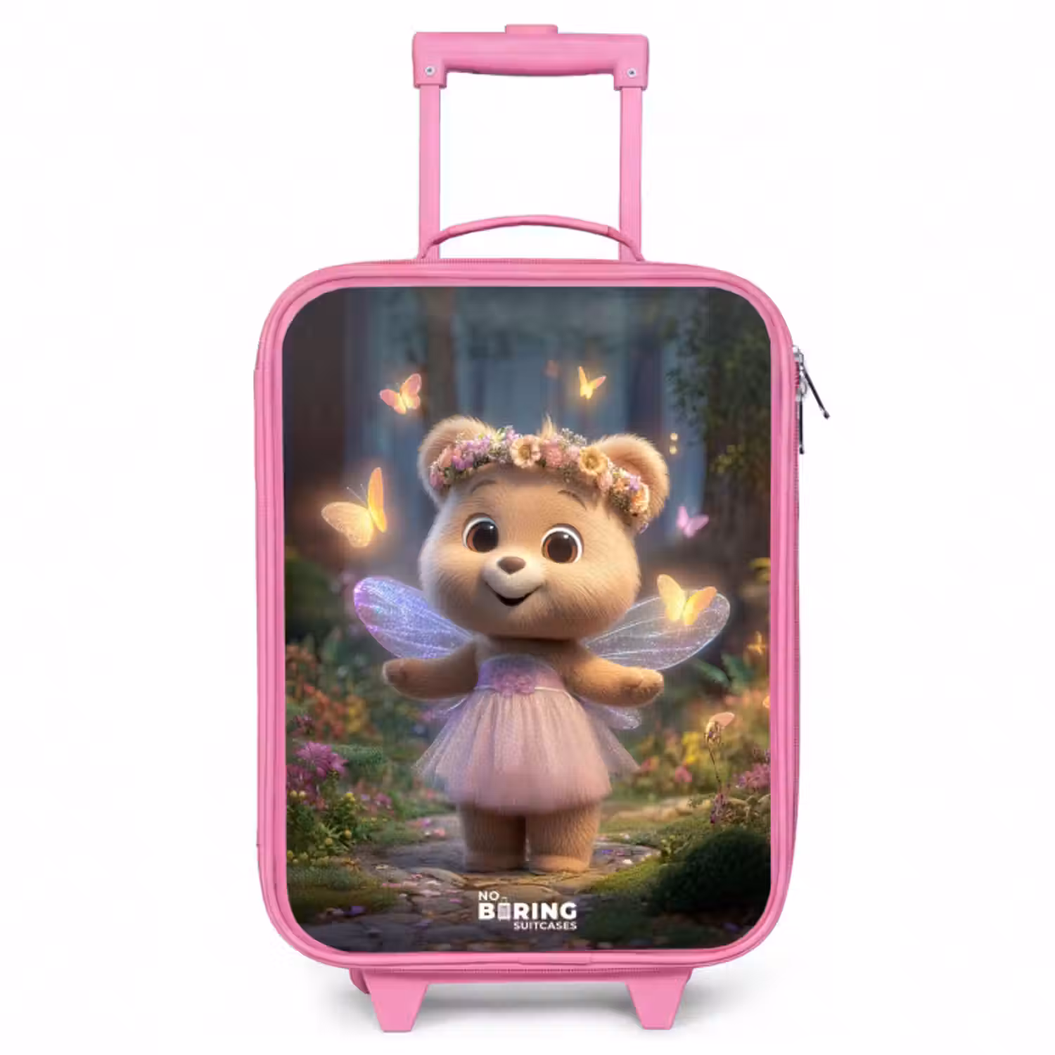 Kinderkoffer - Roze - Beer - Vlinders - Bos - Fairy