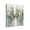 Abstract - Blokken - Goud - Skyline aluminium wit klein -3d
