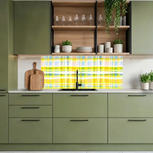 Geel - Patroon - Zomer keuken achterwand 2 middel 871 -sfeer3