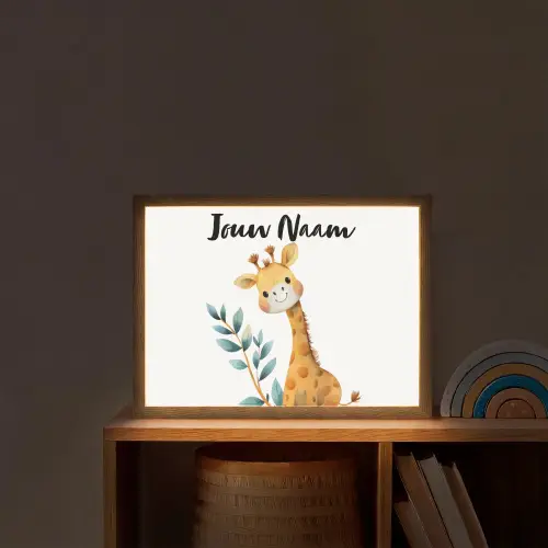 Giraf - Dier - Wilde dieren Light Box met batterij (Wandlamp kind) middel -sfeer1_kind