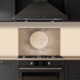 Vogel - Beige - Japandi keuken achterwand spatscherm klein -sfeer1