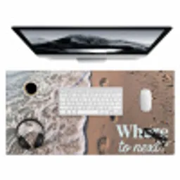 Where to next - Strand - Voetstappen Muismat XXL klein -3d