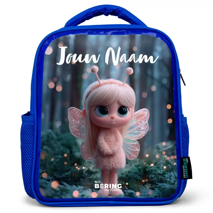 Fairy - Bos - Glitters Kinderrugzak - Blauw middel -3d