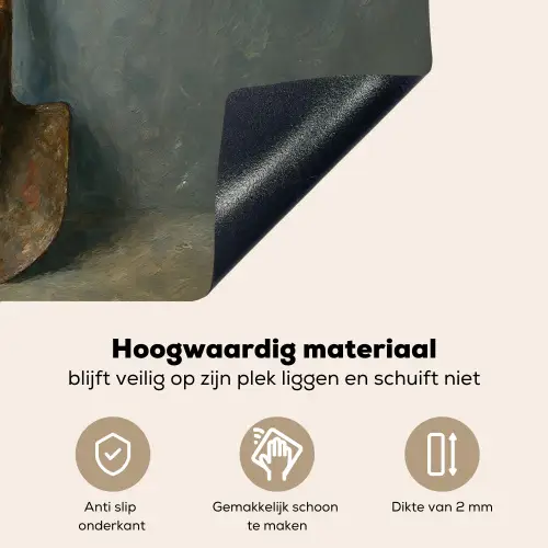Schep - Gereedschap - Schilderij Inductie beschemer met haakjes klein -ky-onderkant-nl