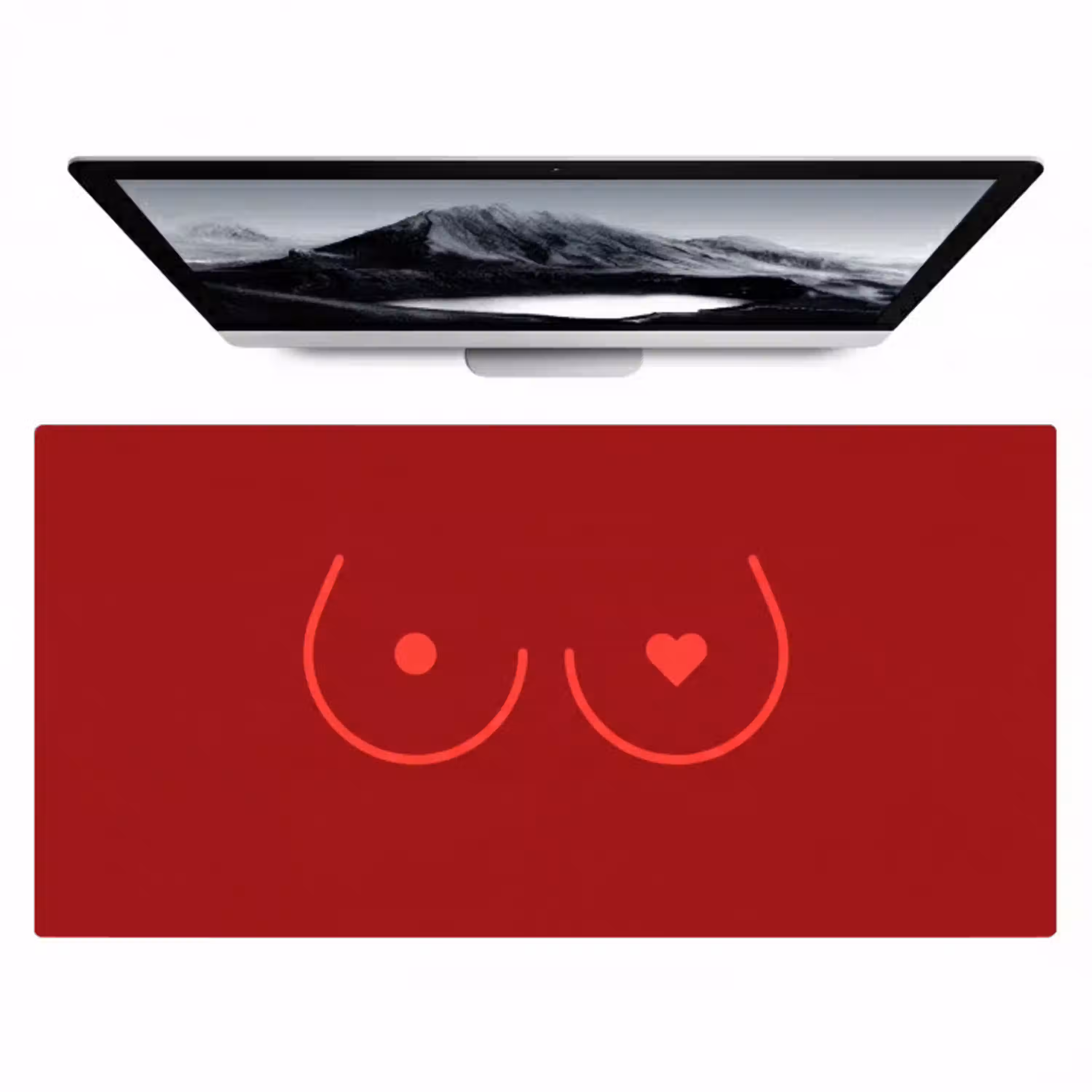 Minimalistisch - Lijnillustratie - Rood Muismat XXL klein -zzz3d