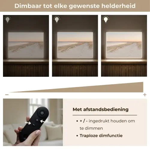 Kustlijn - Horizon - Hek Light Box met batterij (Wandlamp) middel -USP_dimbaarNL