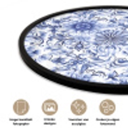 Bloemen - Blauw - Patroon - Wit Fotolijst rond zonder passe partout klein 856 -closeup_NL