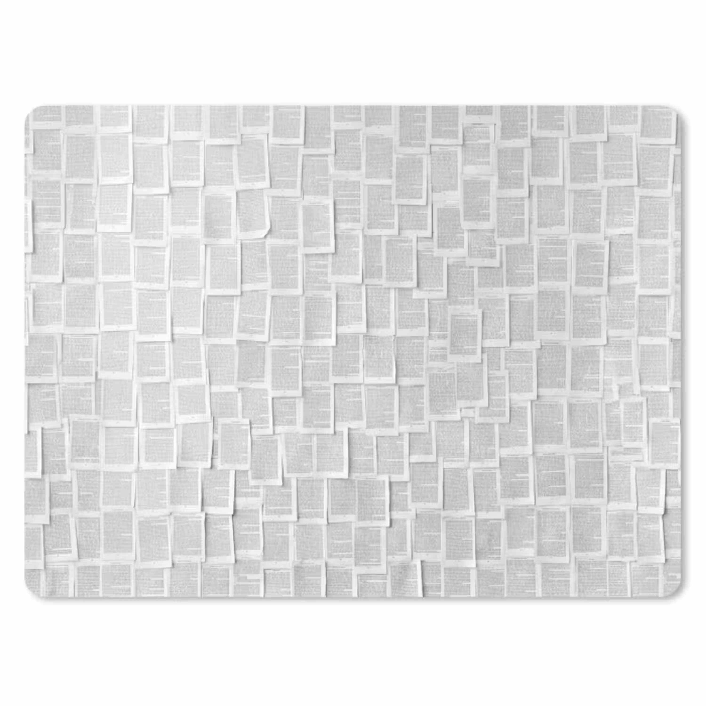 Papier - Overlappend - Textuur - Modern - Wit muismat rubber klein -3d