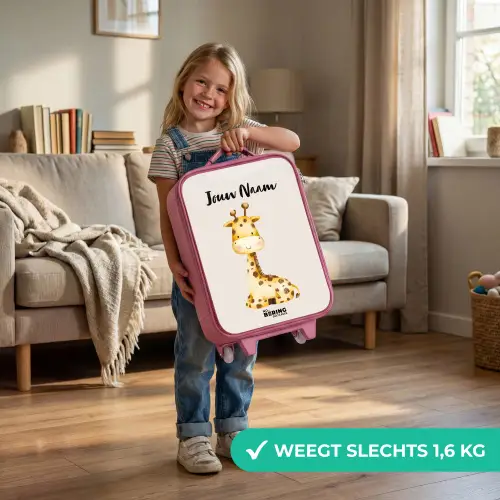 Gigi Giraffe Kinderkoffer - Roze klein -sfeer2_NL