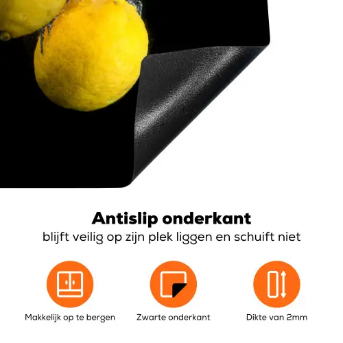 Citroen - Fruit - Stilleven - Water - Geel Inductie beschermer vinyl 3mm klein -zzzzzzz-td-onderkant