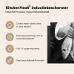 Vissen - Chef - Zwart - Wit Inductie beschermer vinyl 3mm middel -sfeer2