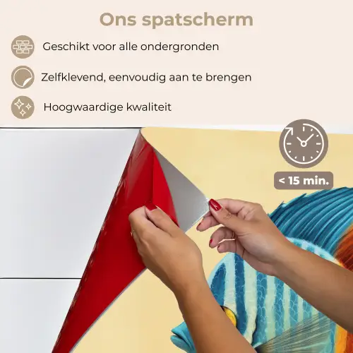 Vis - Vinnen - Blauw - Ogen keuken achterwand spatscherm klein -spatscherm_NL
