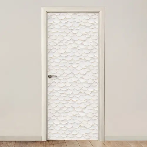 Schubben - Wit - Elegant deurposter klein 289 -3d_beige