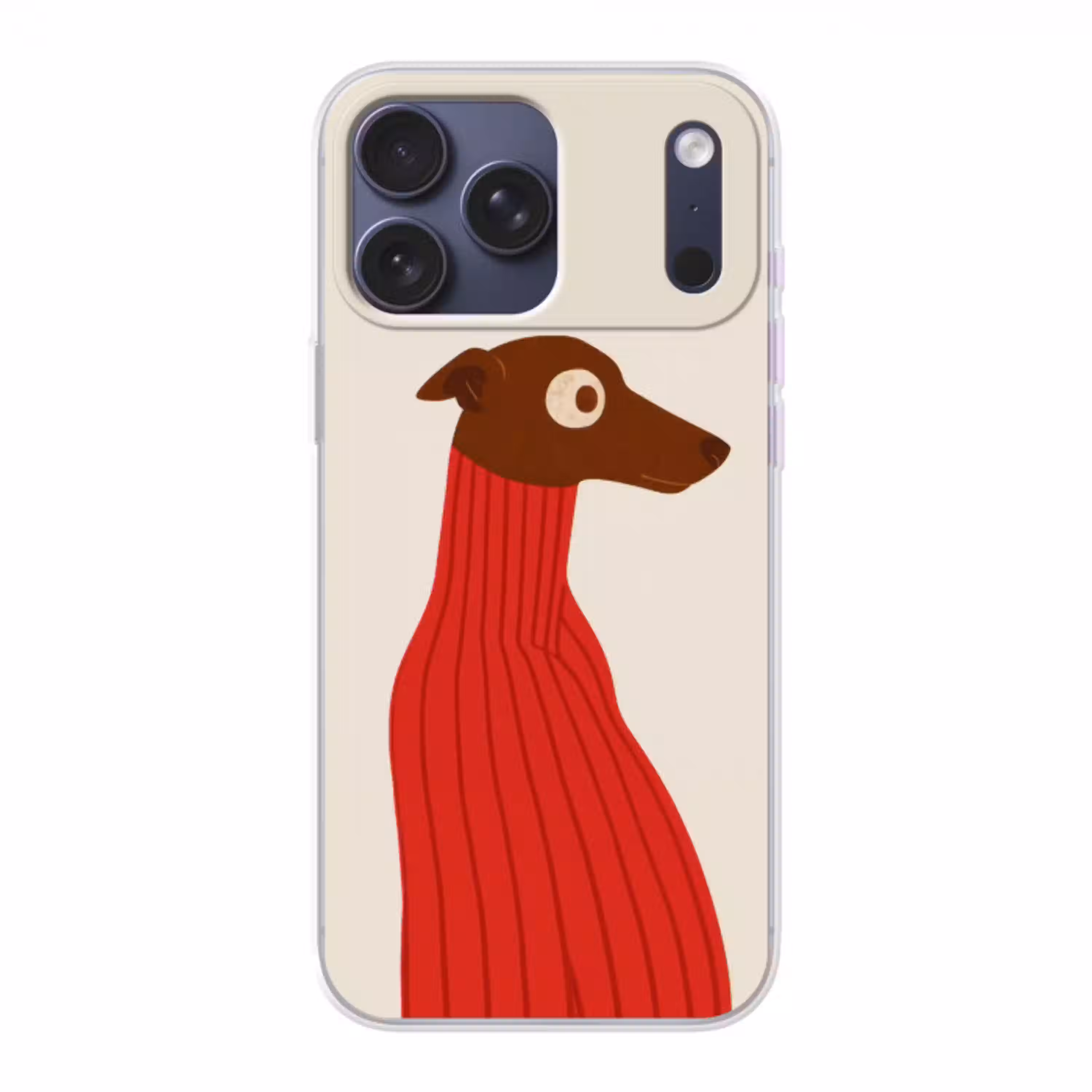 Silhouet - Hond - Trui - Rood Telefoonhoesje iPhone 17 Pro Max klein -3d