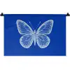 Vlinder - Wit - Getekend - Stippen Wandkleed katoen klein -zz3d