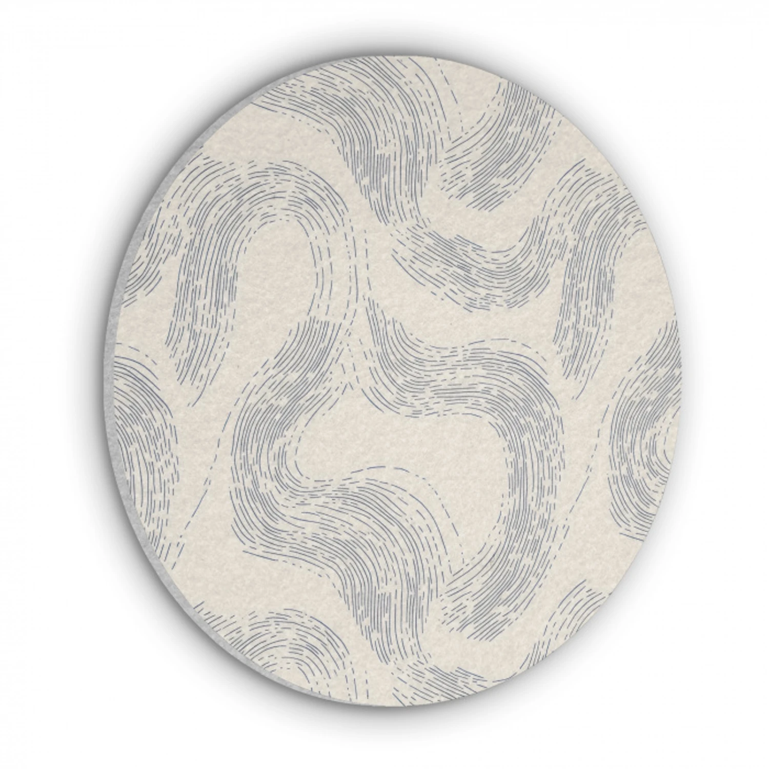 Lijnen - Patroon - Beige - Minimalistisch Akoestische PET Vilt - Rond klein 838 -3d