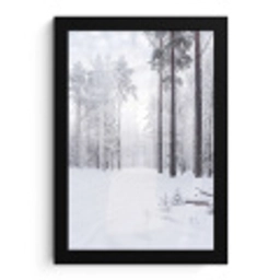 Bos - Sneeuw - Pad - Winter - Stilte fotolijst zwart zonder passe partout klein -3d