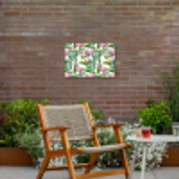 Bladeren - Flamingo - Bloemen - Jungle Tuinposter op houten frame 2 cm dik klein -sfeer3