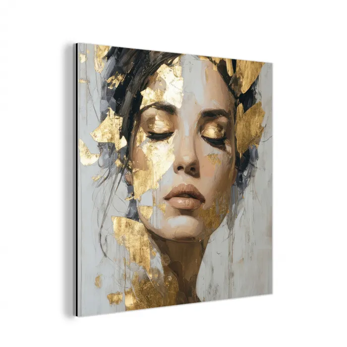 Sierlijk - Vrouw - Goud - Ogen aluminium wit klein -3d