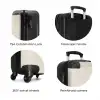 Eenhoorn omringd door stippen in beige kleuren NBS - Handbagage koffer - Volwassenen Unisex middel zzzzzzzbolletjes_ENG