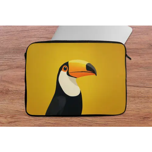 Toekan - Minimalistisch - Snavel - Oranje laptophoes neopreen klein -tafel