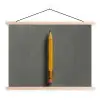 Potlood - Schilderij - Geel textielposter latten blank klein -3d
