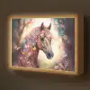 Paard - Natuur - Bloemen - Vlinders - Bos Light Box met batterij (Wandlamp kind) middel -z3d_website