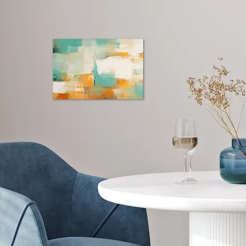 Kunst - Abstract - Blauw - Wit poster papier klein -sfeer3