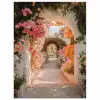 Doorkijk - Boog - Bloemen - Pastel poster papier klein -3d
