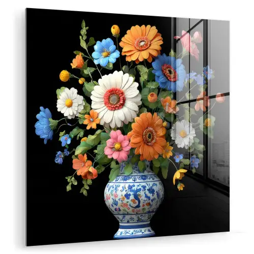 Vaas - Boeket - Bloemen - Kleur plexiglas 5mm klein -zzzproduct_nieuw
