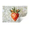 Aardbei - Rood - Mozaïek - Fruit Muursticker klein -3d