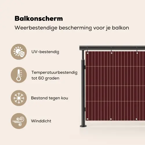 Lijnen - Patroon - Bordeaux Balkonbeschermer Duitsland klein 596 -specs_NL