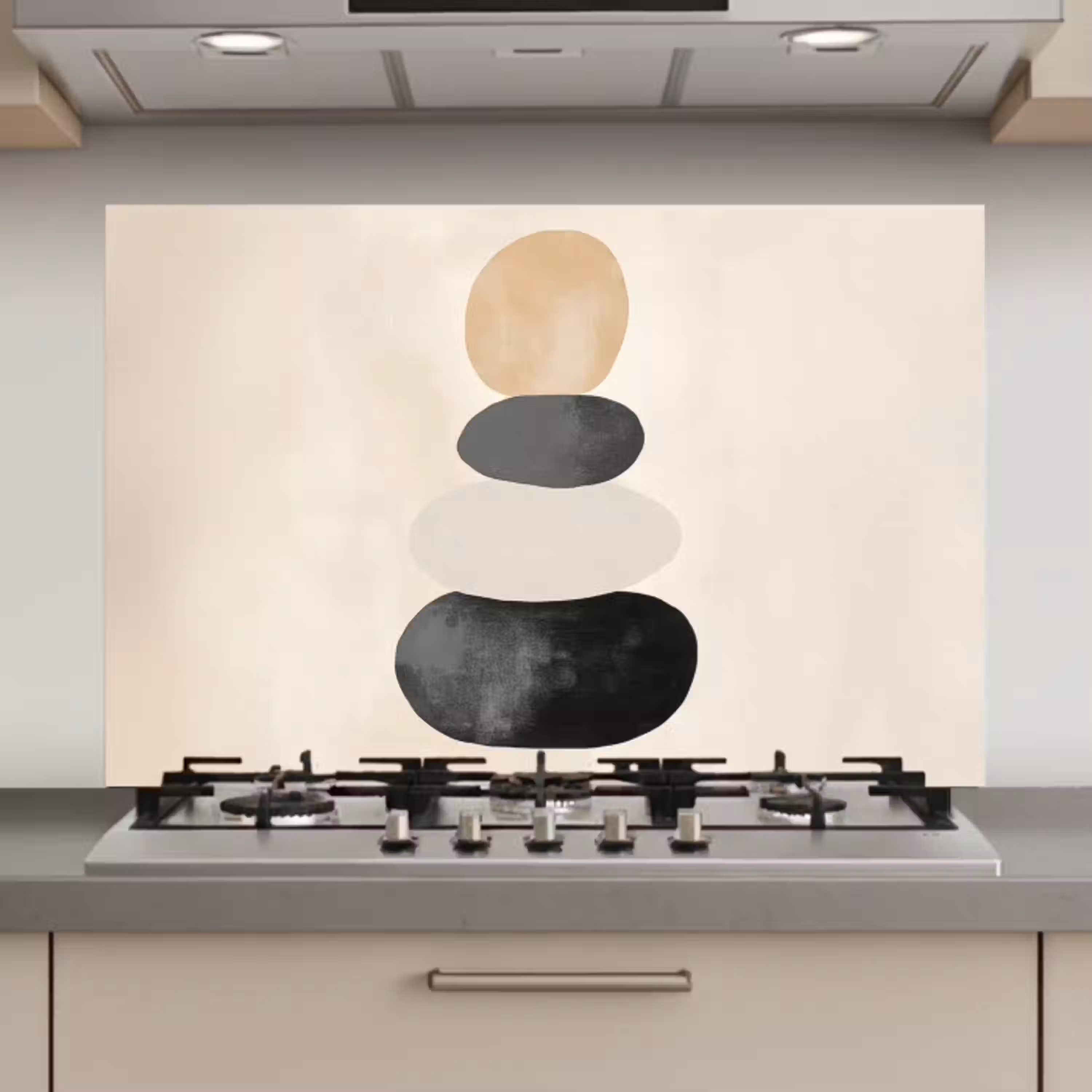 Japandi - Wabi sabi - Beige keuken achterwand spatscherm klein -3d_website