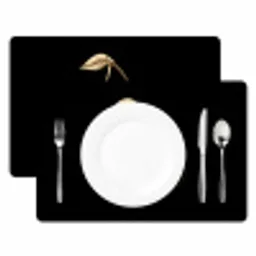 Kersen - Zwart - Goud - Chrome Placemat vinyl groot -zzsfeer2_Kitchenyeah-website