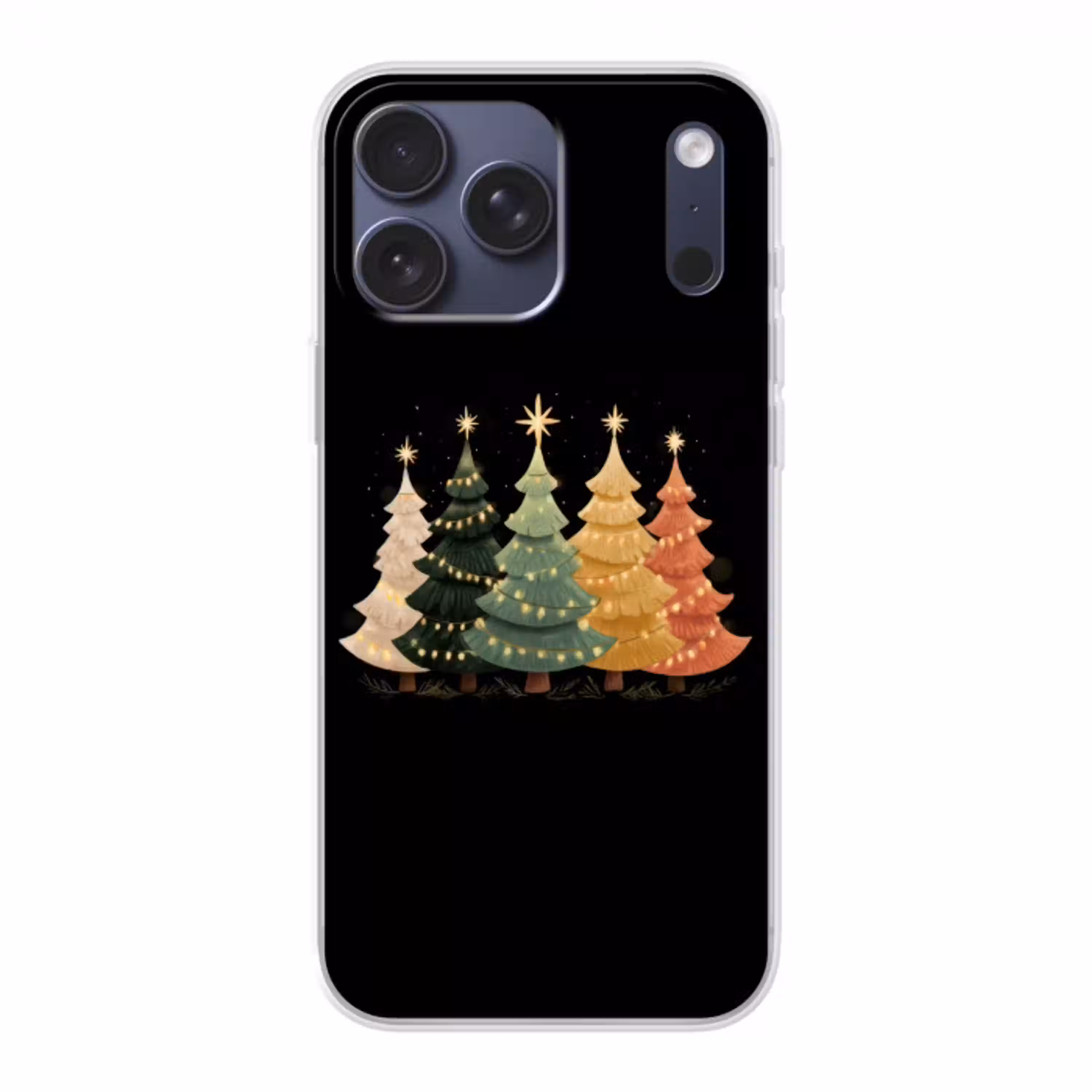 Kerstbomen - Kleurrijk - Lichtjes - Ster Telefoonhoesje iPhone 17 Pro Max klein -3d