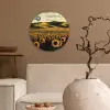 Zonnebloem - Veld - Windmolen Wandcirkel plexiglas klein -sfeer1