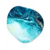 Marmerlook - Blauw - Goud - Luxe - Glitter - Marmer Wandcirkel Organisch Forex 3mm klein -3d