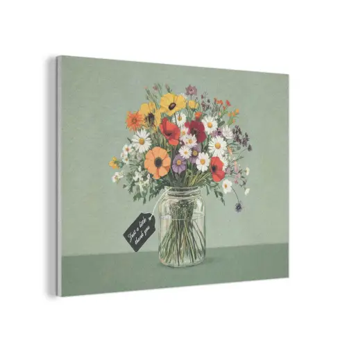 Bloemen - Vaas - Kaartje PET vilt klein -3d