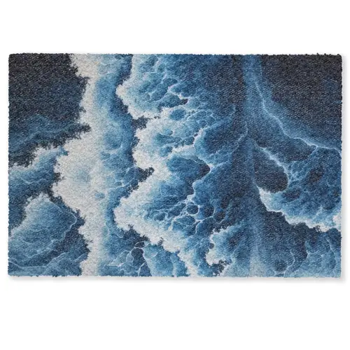 Golven - Blauw - Schuim Deurmat klein -zkaufland3d