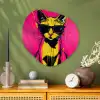Kat - Art - Zonnebril - Roze Wandcirkel Organisch Plexiglas middel -sfeer2