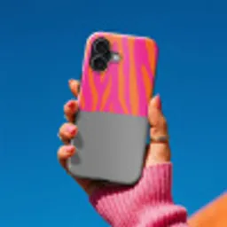 Zebraprint - Roze - Oranje - Dierenprint Toughcase MagSafe Apple iPhone 17 klein -Sfeer1V