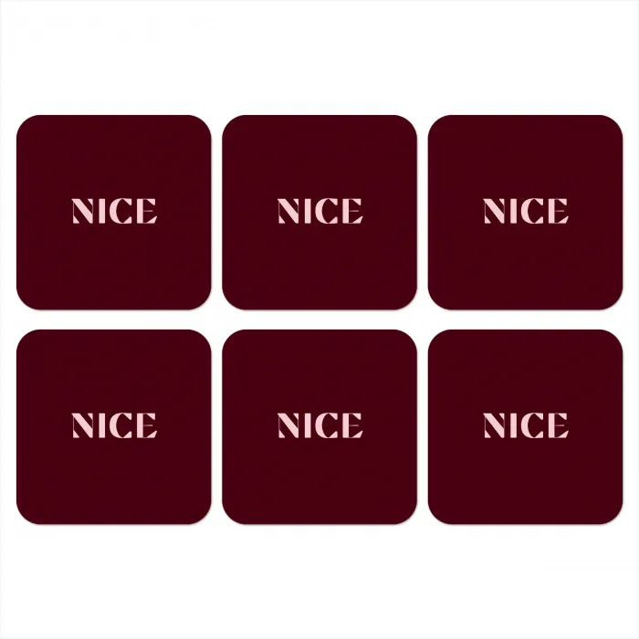 Nice - Bordeaux - Roze onderzetter kurk middel -3d