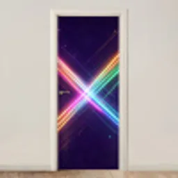 Kruisen - Lasterstralen - Neon deurposter klein -3d_beige