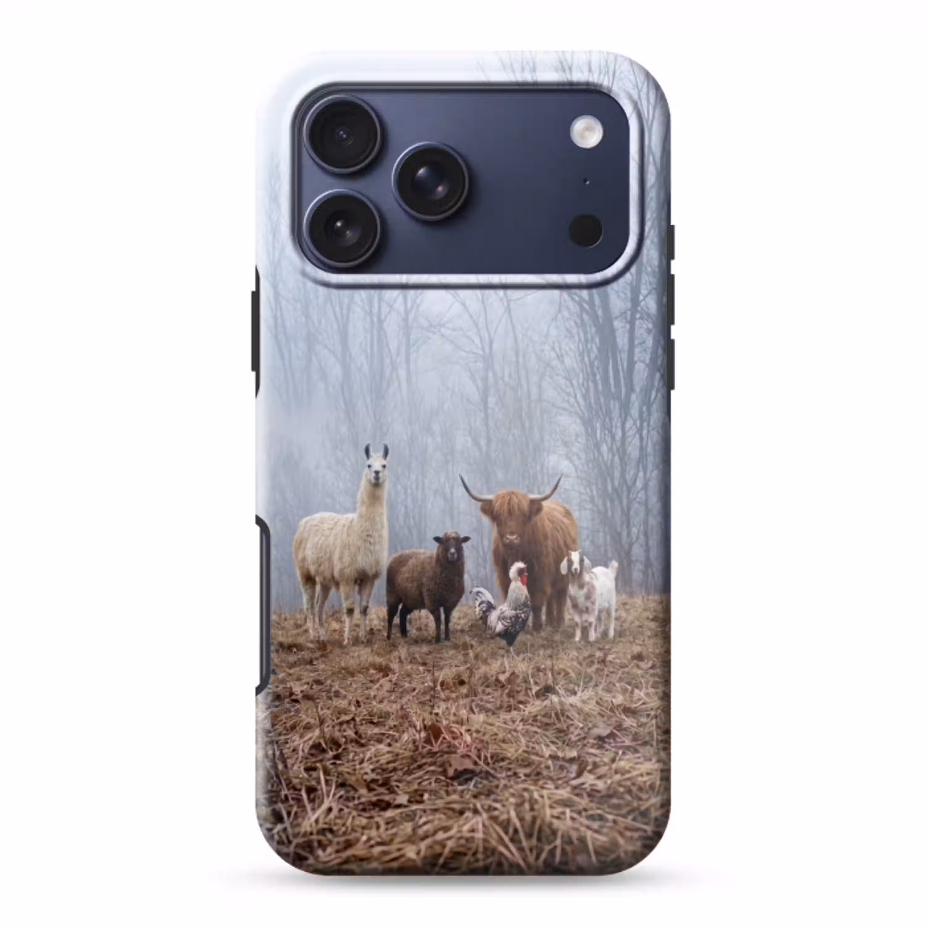 Boerderijdieren - Groep - Mist - Natuur - Rustiek Toughcase MagSafe Apple iPhone 17 Pro Max klein -3d