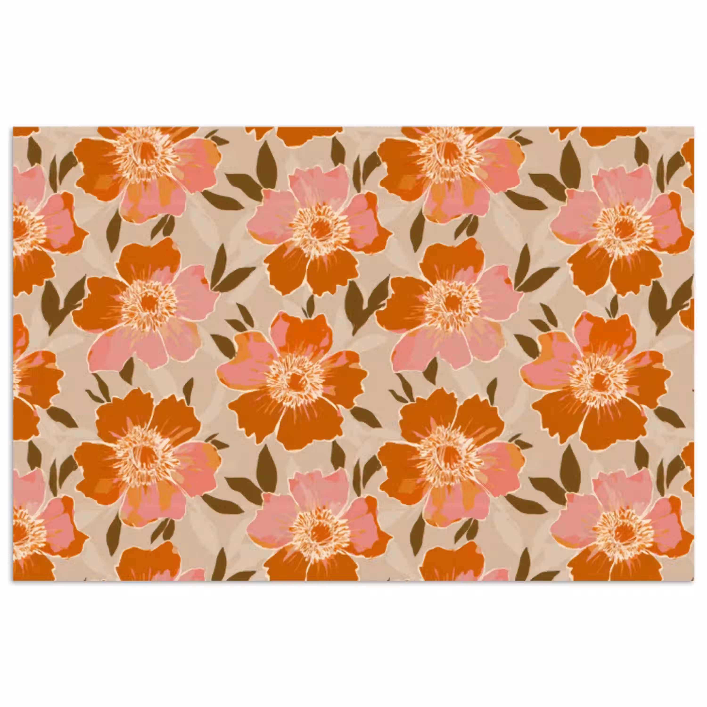 Bloemen - Motief - Retro poster papier klein 62 -3d