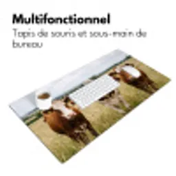 Koeien - Portret - Weide - Boerderij - Nieuwsgierig Muismat XXL klein -zsfeer4_frans